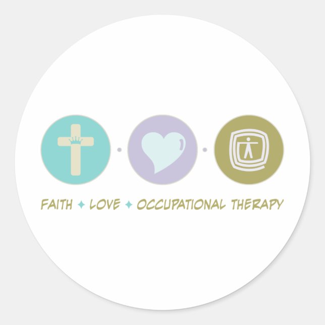 Adesivo Redondo Faith Love Terapia Ocupacional (Frente)
