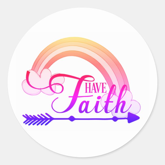 Adesivo Redondo Faith Rainbow (Frente)