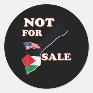 Adesivo Redondo Faixa de Gaza Trump Não Para Venda