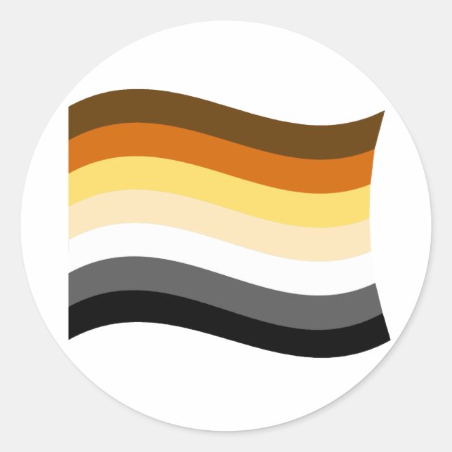 Adesivo Redondo Faixa de Orgulho de Urso (Frente)