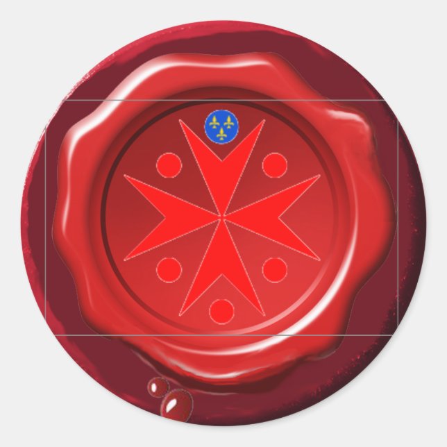 Adesivo Redondo Faixa do Marinho Toscana Medici RED WAX SEAL (Frente)