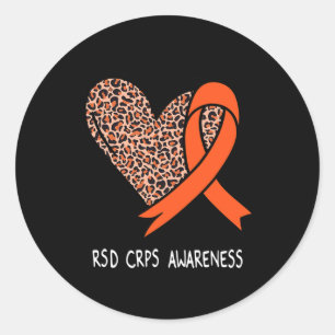 Adesivo Redondo Faixa Laranja de Consciência CRPS RSD