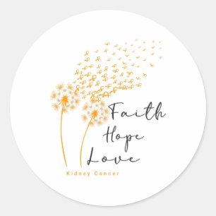 Adesivo Redondo Faixa Laranja Resiste Ao Cuidado Do Câncer de rim 