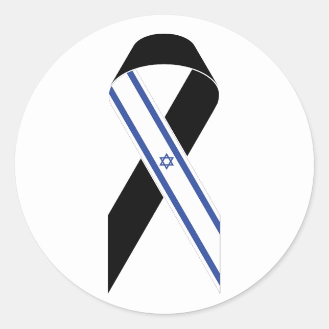 Adesivo Redondo Faixa negra da bandeira israelense (Frente)