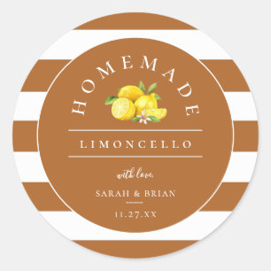 Adesivo Redondo Faixa Rústica Laranja Moderna de Limoncello