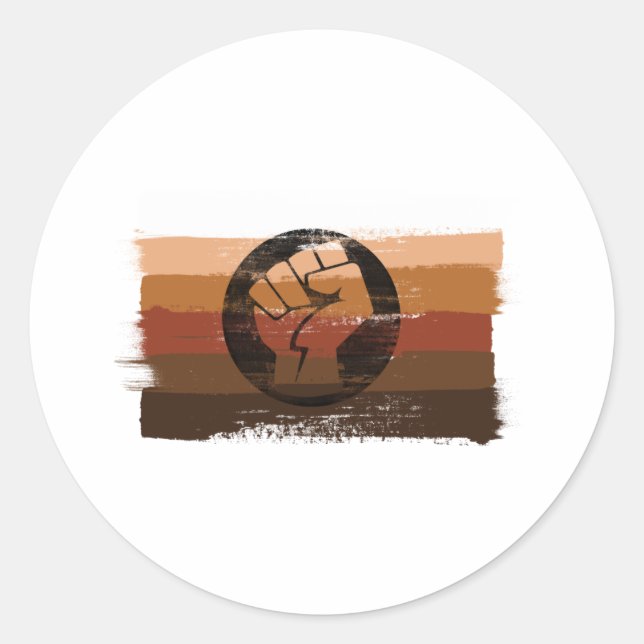 Adesivo Redondo FAIXAS DE BIPOC PINTADAS e PEIXES (Frente)