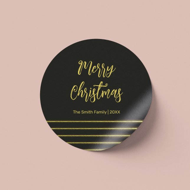 Adesivo Redondo faixas de ouro (Criador carregado)