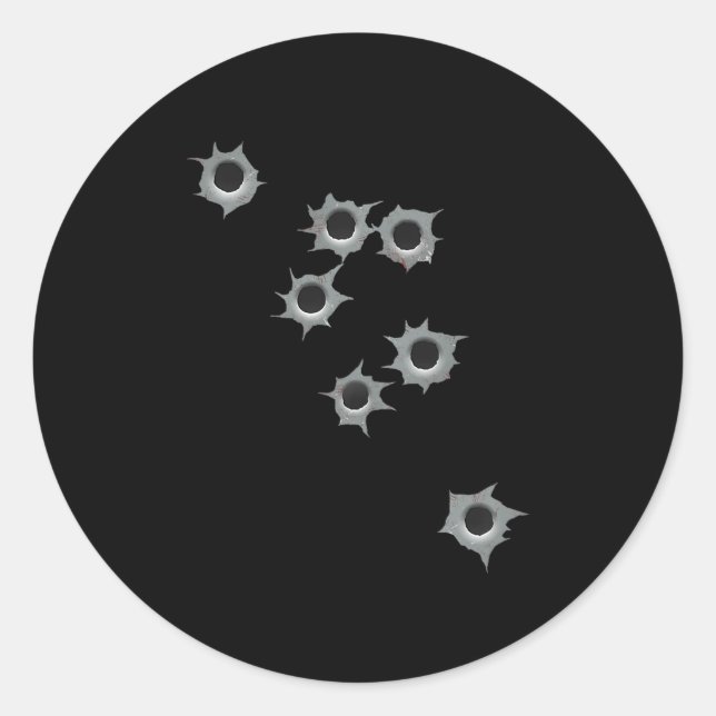 Adesivo Redondo Fake Bullet Hole Funny Costume Graphic Design  (Frente)
