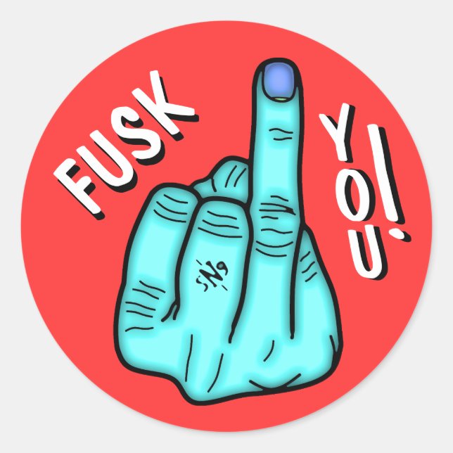 Adesivo Redondo Fake F-Bomb Funny Joke – Censored Swear Word (Frente)