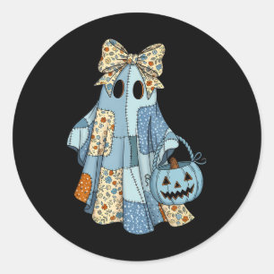 Adesivo Redondo Fal Floral de Coquetes Floral do Fantasma Boo