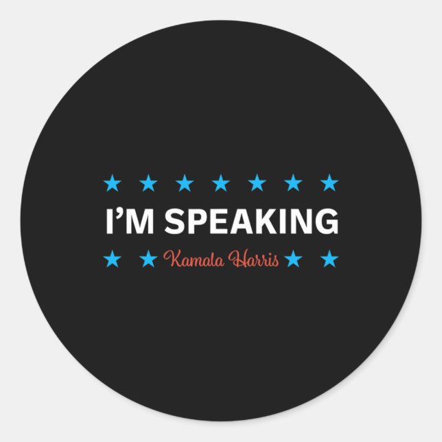 Adesivo Redondo Falando Kamala Harris (Frente)