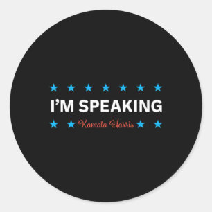 Adesivo Redondo Falando Kamala Harris