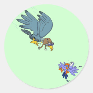 Adesivo Redondo Falcão com óculos de proteção