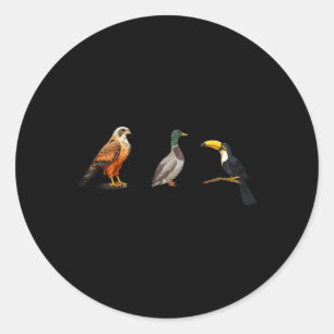Adesivo Redondo Falcão Duck Toucan Birds Sutil Anti Trump 1