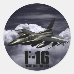 Adesivo Redondo Falcão F-16 de combate