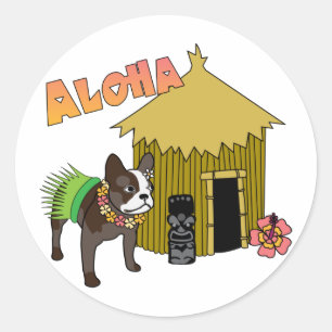 Adesivo Redondo Falcão francês Tiki Hula Stickers