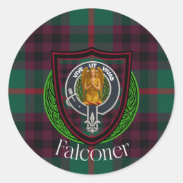 Adesivo Redondo Falconer Scottish Clan Tartan & Crest
