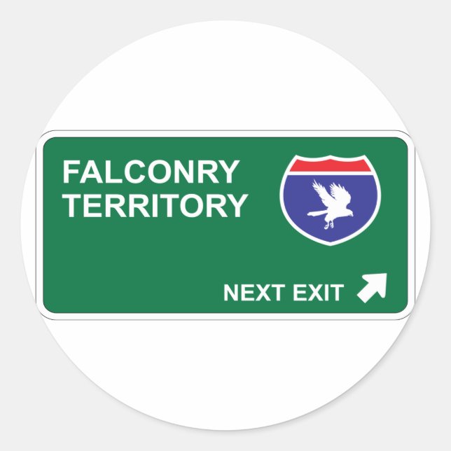 Adesivo Redondo Falconry Próximo Sair (Frente)