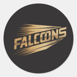 Adesivo Redondo Falcons Golden Speed Typography Design