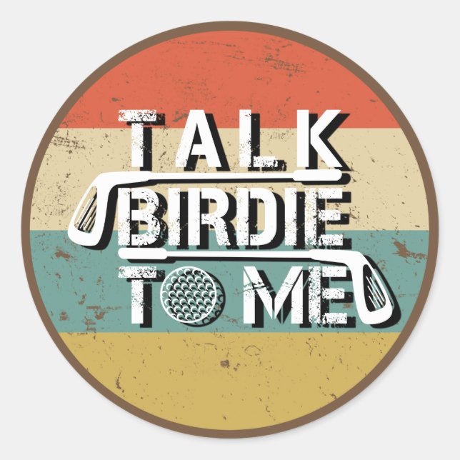 Adesivo Redondo Fale Birdie Comigo Engraçado Golf Golfer Design Vi (Frente)