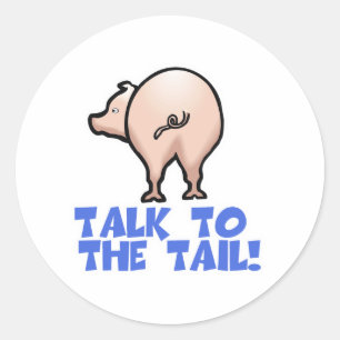 Adesivo Redondo Fale com o Tail Piggy Pig
