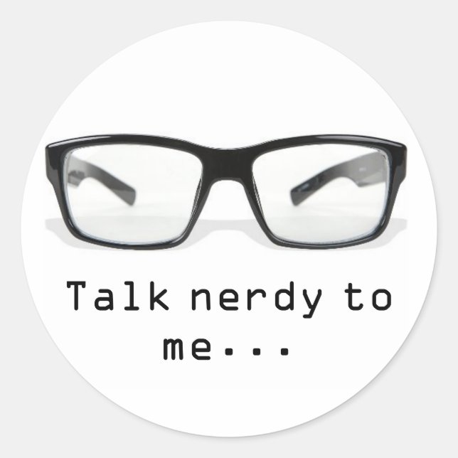 Adesivo Redondo "fale nerd comigo...." (Frente)