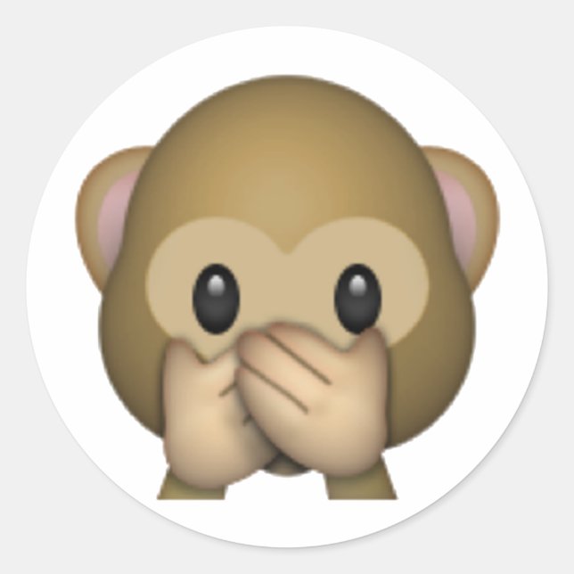 Adesivo Redondo Fale Sem Macaco Mau - Emoji (Frente)