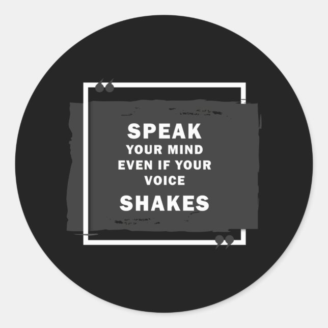 Adesivo Redondo Fale Sua Mente Mesmo Se Voz Agitar RBG (Frente)