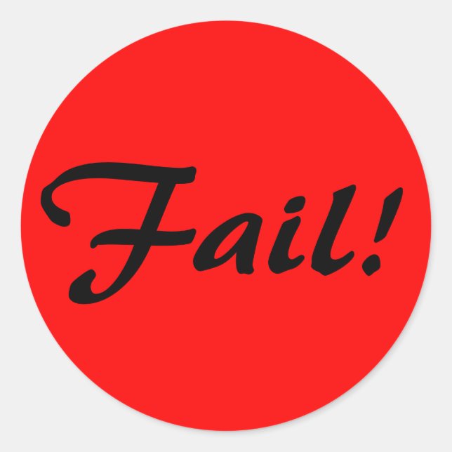 Adesivo Redondo Falhar! (Frente)