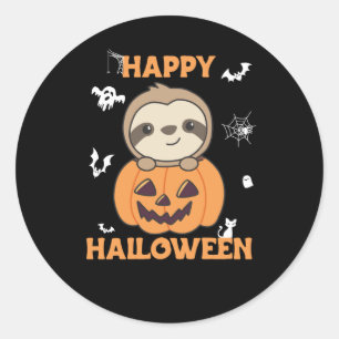 Adesivo Redondo Falhas Em Pumpkin Em Suas Lúteras Para O Halloween