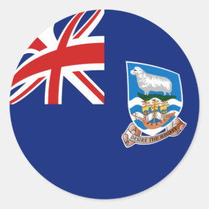 Adesivo Redondo Falkland Islands Fisheye Flag Sticker