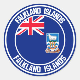 Adesivo Redondo Falkland Islands Round Emblem