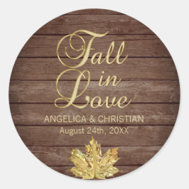 Adesivo Redondo Fall Autumn Rustic FALL IN AMVE Weds