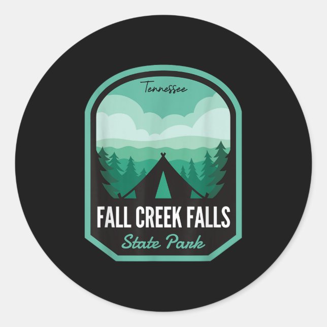 Adesivo Redondo Fall Creek Falls State Park Tn Camping (Frente)