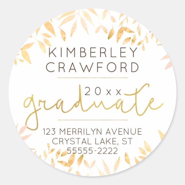 Adesivo Redondo Fall Foles e Dourado Script Formando Retorno Ender (Frente)