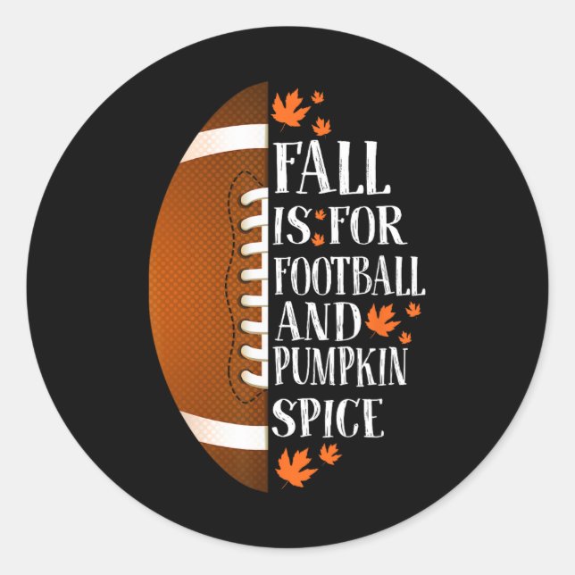 Adesivo Redondo Fall For Football And Pumpkin Spice Game Day Co (Frente)