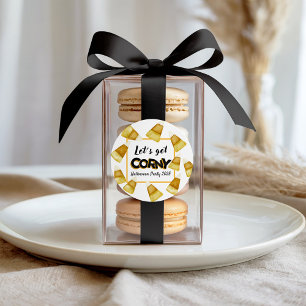 Adesivo Redondo Fall Get Corny Candy Corn Dia de as Bruxas engraça