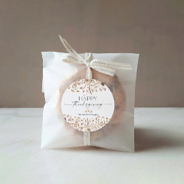 Adesivo Redondo Fall Leaves Thanksgiving Dinner Sticker