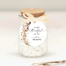 Adesivo Redondo Fall Leaves Thanksgiving Dinner Sticker