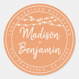 Adesivo Redondo Fall Love Russ Lights Orange Return Address