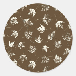 Adesivo Redondo Fall Maple Folhas em castanho - padrão perfeito.
