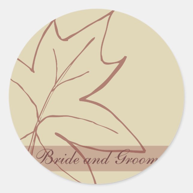 Adesivo Redondo Fall Maple Leaf Wedding Envelope Seal (Frente)