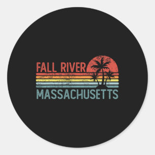 Adesivo Redondo Fall River Machusetts Divertido Usa Viagem Cidade