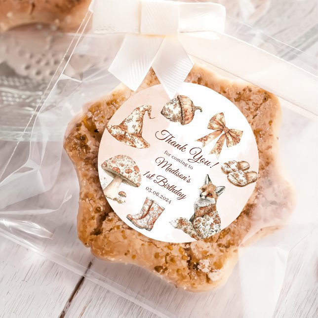 Adesivo Redondo Fall Toile De Jouy Woodland Theme  (Criador carregado)