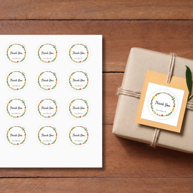 Adesivo Redondo Fall Wreath Autumn Deixa Obrigado (Criador carregado)