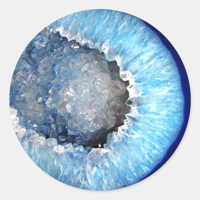 Adesivo Redondo Falln Blue Crystal Geode (Frente)