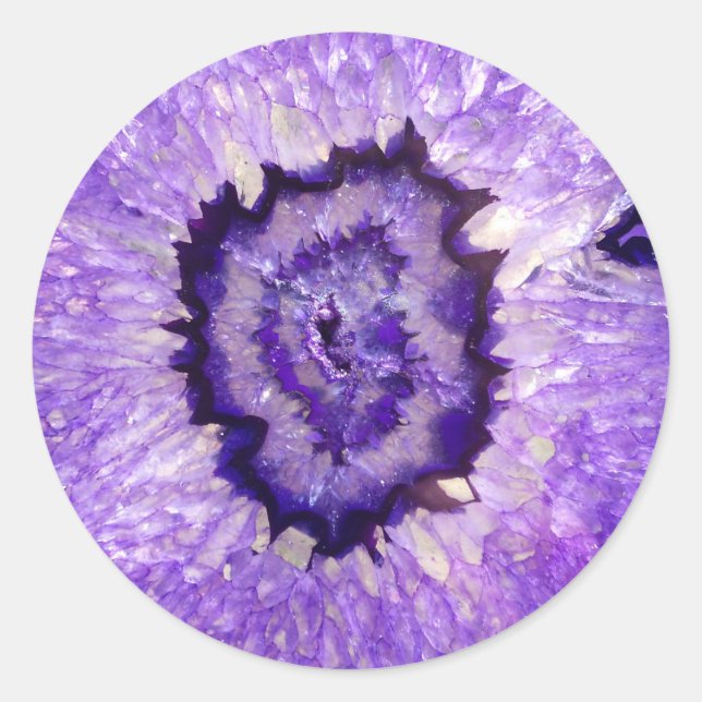 Adesivo Redondo Falln Purple Agate Geode (Frente)