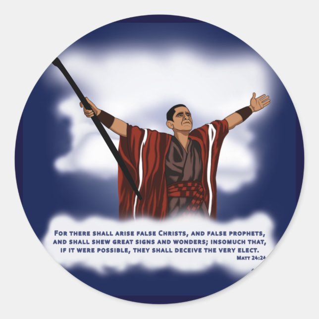Adesivo Redondo Falso Cristo (Obama) (Frente)