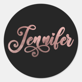 Adesivo Redondo Falso Dourado Rosa Ombre Foil Decorativo Jennifer