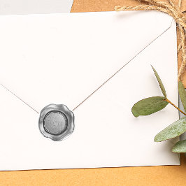 Adesivo Redondo Falso Monograma de Cera Inicial Prata